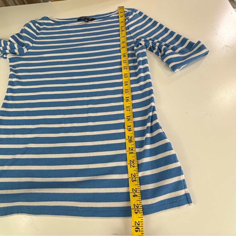 Lauren Ralph Lauren blue and white Striped Stretch Cotton Boatneck Top M - Picture 14 of 15